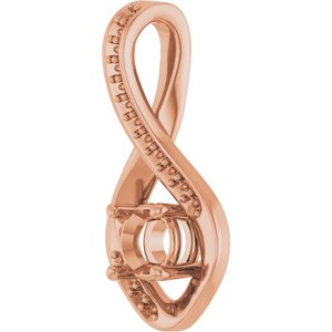 10K Rose Gold 4.8 mm Round Pendant Mounting – image 4