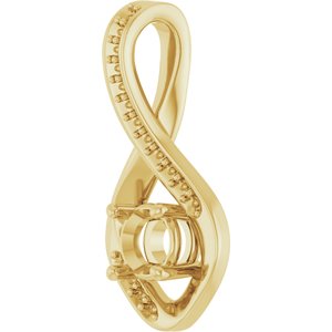 14K Yellow Gold 4.8 mm Round Pendant Mounting – image 4