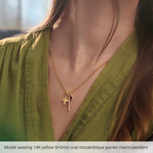 Sterling Silver Natural Citrine Solitaire Charm/Pendant – image 4