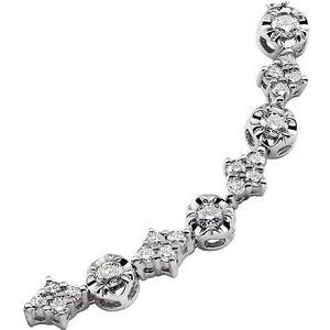 14K White Gold 2 1/2 CTW Natural Diamond 7.5" Bracelet – image 4