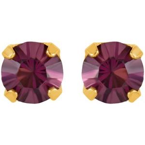 14K Yellow Gold Imitation Amethyst Inverness�� Piercing Stud Earrings