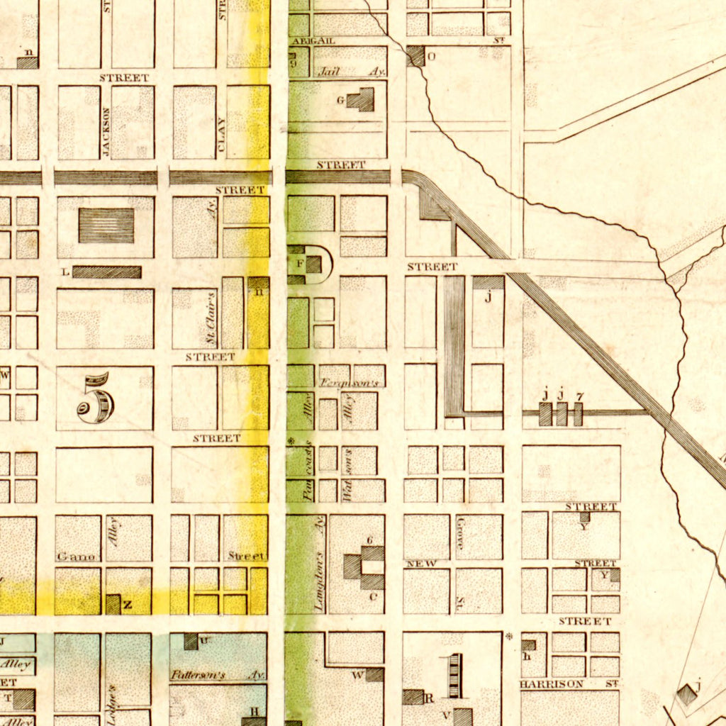 Vintage Map of Cincinnati, Ohio 1841