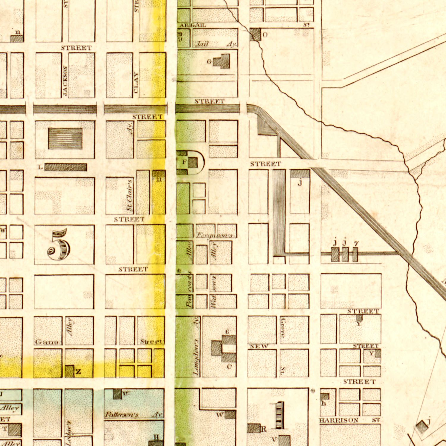 Vintage Map of Cincinnati, Ohio 1841