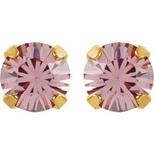 24K Gold-Plated Stainless Steel Imitation Alexandrite Inverness�� Piercing Earrings