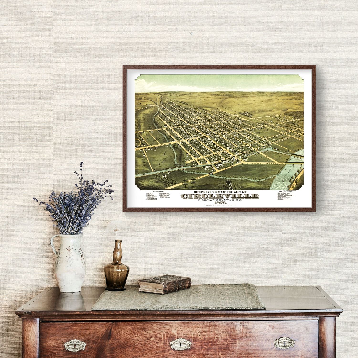 Vintage Map of Circleville, Ohio 1876