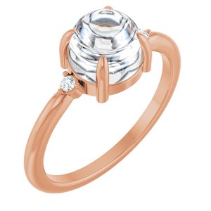 14K Rose Gold 7 mm Round Cabochon Ring Mounting