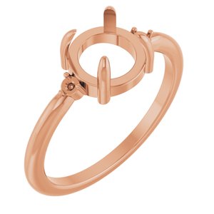 14K Rose Gold 7 mm Round Cabochon Ring Mounting – image 2