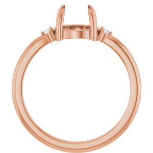 14K Rose Gold 7 mm Round .03 CTW Lab-Grown Diamond Semi-Set Cabochon Ring – image 4