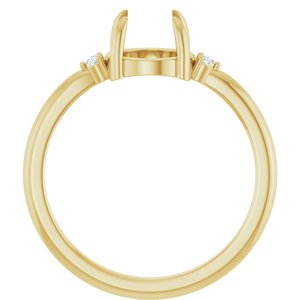 14K Yellow Gold 7 mm Round .03 CTW Natural Diamond Semi-Set Cabochon Ring – image 4