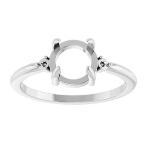Platinum 7 mm Round Cabochon Ring Mounting – image 6