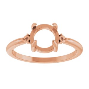 14K Rose Gold 7 mm Round Cabochon Ring Mounting – image 6