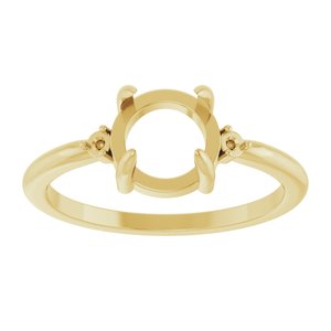 10K Yellow Gold 7 mm Round Cabochon Ring Mounting – image 6