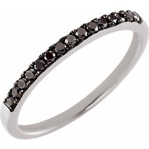 14K White Gold 1/5 CTW Black Diamond Stackable Ring