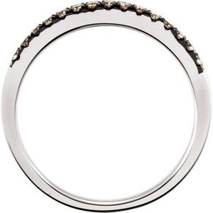 14K White Gold 1/5 CTW Brown Diamond Stackable Ring