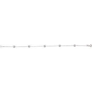 14K White Gold Imitation White Cubic Zirconia 5-Station 7" Bracelet – image 2