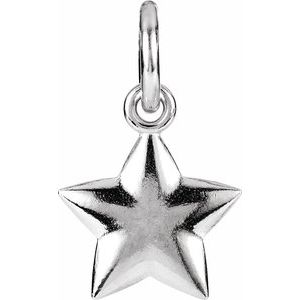14K White Gold Posh Mommy®  Star Charm/Pendant