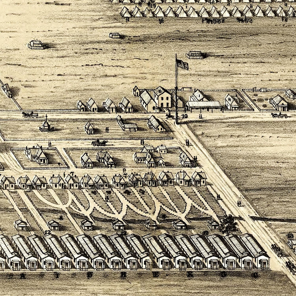 Vintage Map of Camp Chase, Ohio 1860