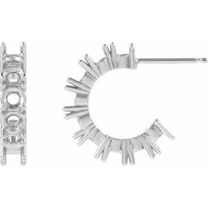 Sterling Silver 3 mm Round 16.1 mm Hoop Earring Mounting