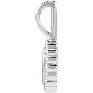 Platinum Engravable Beaded Disc Charm/Pendant – image 5