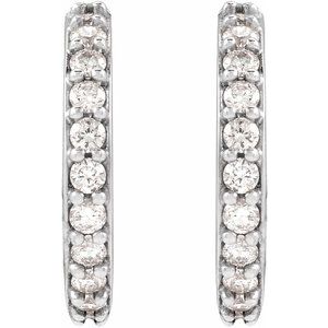 14K White Gold 1/3 CTW Natural Diamond 12.5 mm Hoop Earrings – image 2
