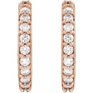 14K Rose Gold 1/3 CTW Lab-Grown Diamond 12.5 mm Hoop Earrings – image 2