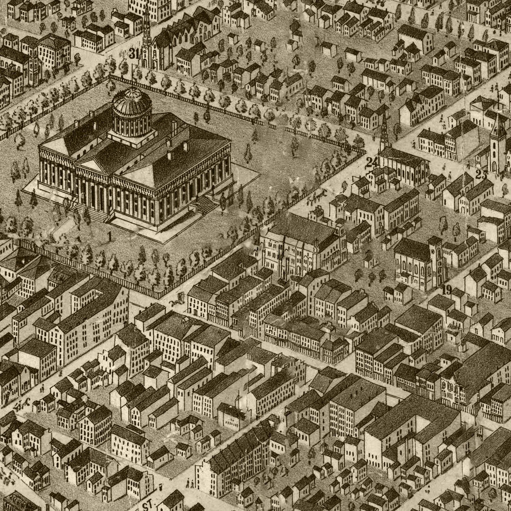 Vintage Map of Columbus, Ohio 1872