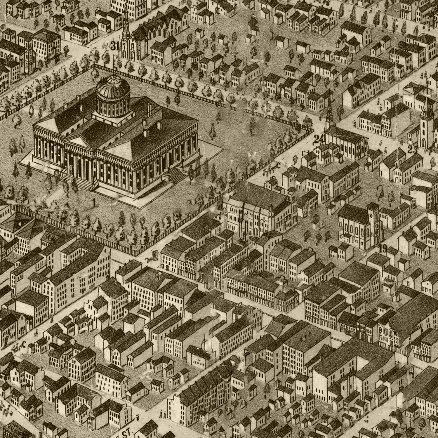 Vintage Map of Columbus, Ohio 1872