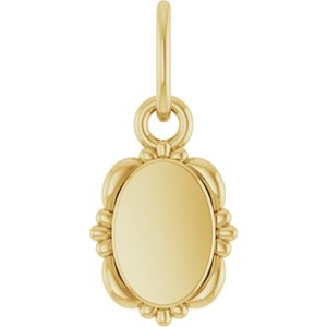 18K Yellow Gold-Plated Sterling Silver Vintage-Inspired Pendant