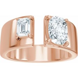1 1/3 Ctw Lab-Grown Diamond Two-Stone Engagement Ring