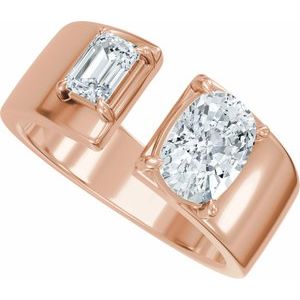1 1/3 Ctw Lab-Grown Diamond Two-Stone Engagement Ring