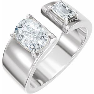 1 1/3 Ctw Lab-Grown Diamond Two-Stone Engagement Ring