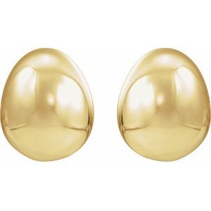Electroform Puffed Ball Stud Earrings