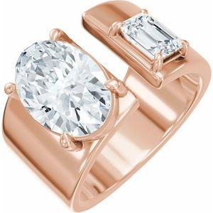 2 1/2 Ctw Lab-Grown Diamond Two-Stone Engagement Ring
