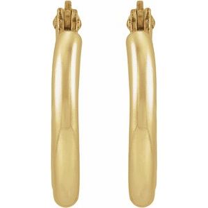 14K Yellow Gold-Filled Hinged 14.8 mm Hoop Earrings – image 2