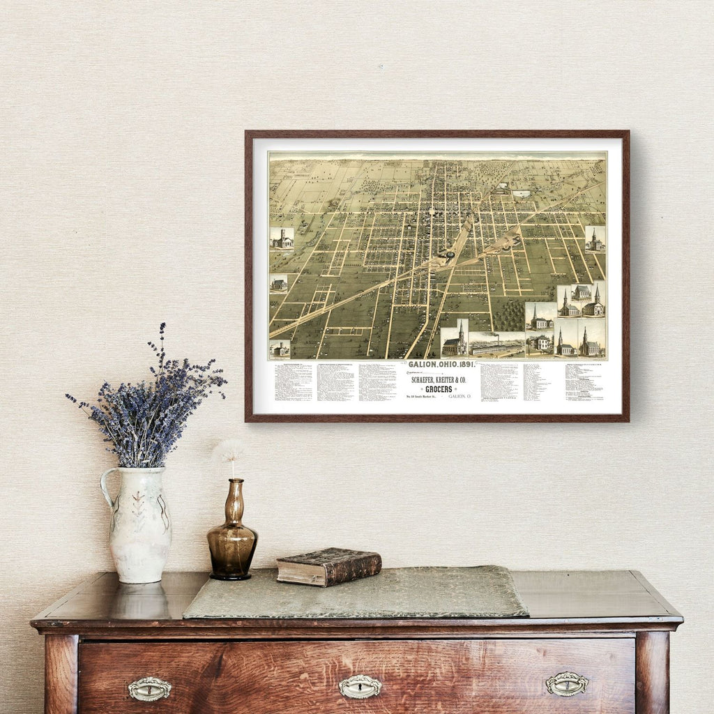 Vintage Map of Galion, Ohio 1891