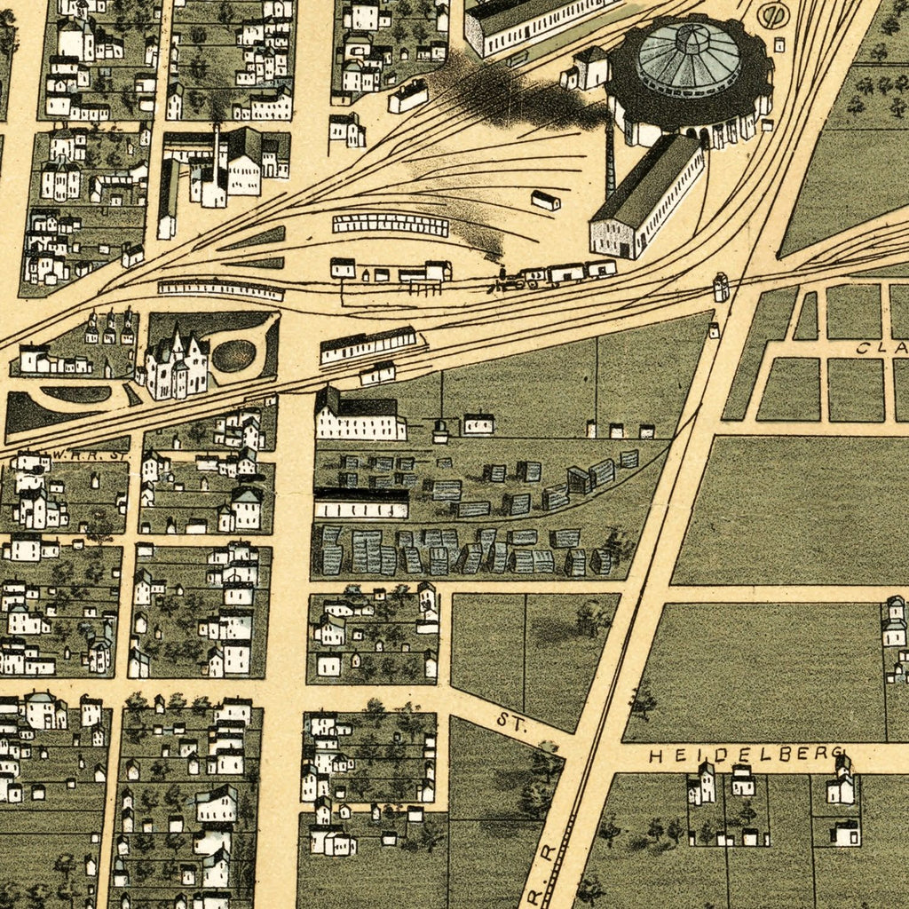 Vintage Map of Galion, Ohio 1891