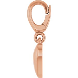 14K Rose Gold Puffed Heart Charm/Pendant – image 3