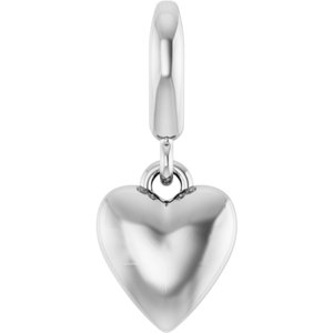 Sterling Silver Puffed Heart Charm/Pendant