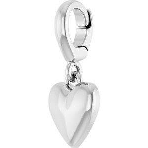 14K White Gold Puffed Heart Charm/Pendant – image 2