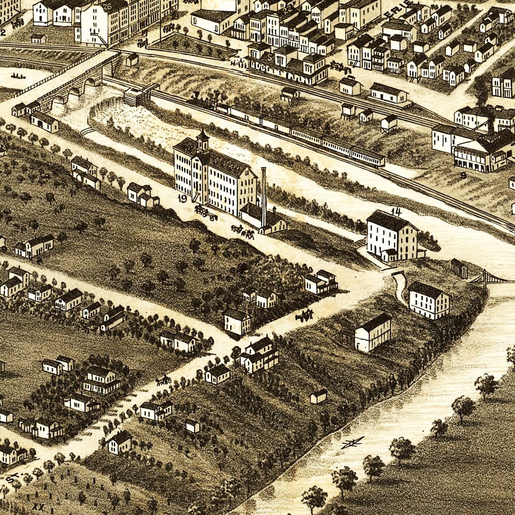 Vintage Map of Kent, Ohio 1882