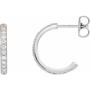 14K White Gold 1/2 CTW Lab-Grown Diamond 16.4 mm Hoop Earrings