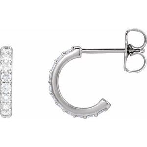 14K White Gold 1/3 CTW Lab-Grown Diamond 11.6 mm Hoop Earrings