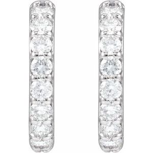 14K White Gold 1/3 CTW Lab-Grown Diamond 11.6 mm Hoop Earrings – image 2