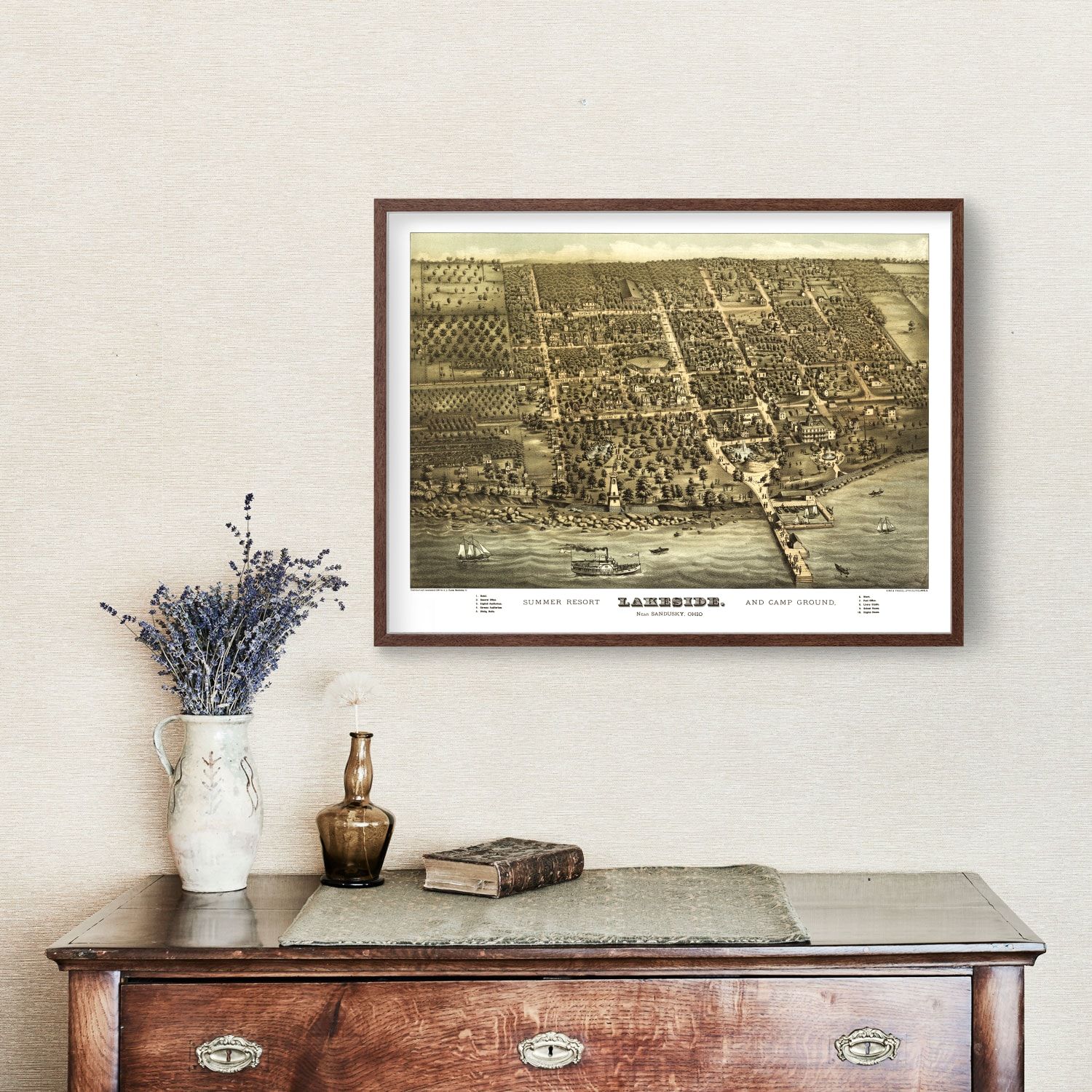 Vintage Map of Sandusky, Ohio 1884