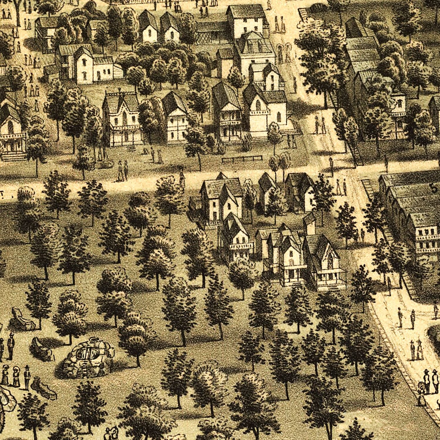 Vintage Map of Sandusky, Ohio 1884