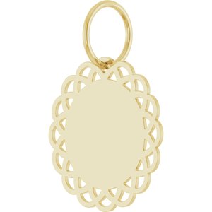 14K Yellow Gold Engravable Vintage-Inspired Disc Pendant – image 2