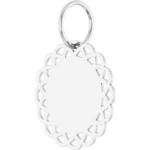 14K White Gold Engravable Vintage-Inspired Disc Pendant – image 2