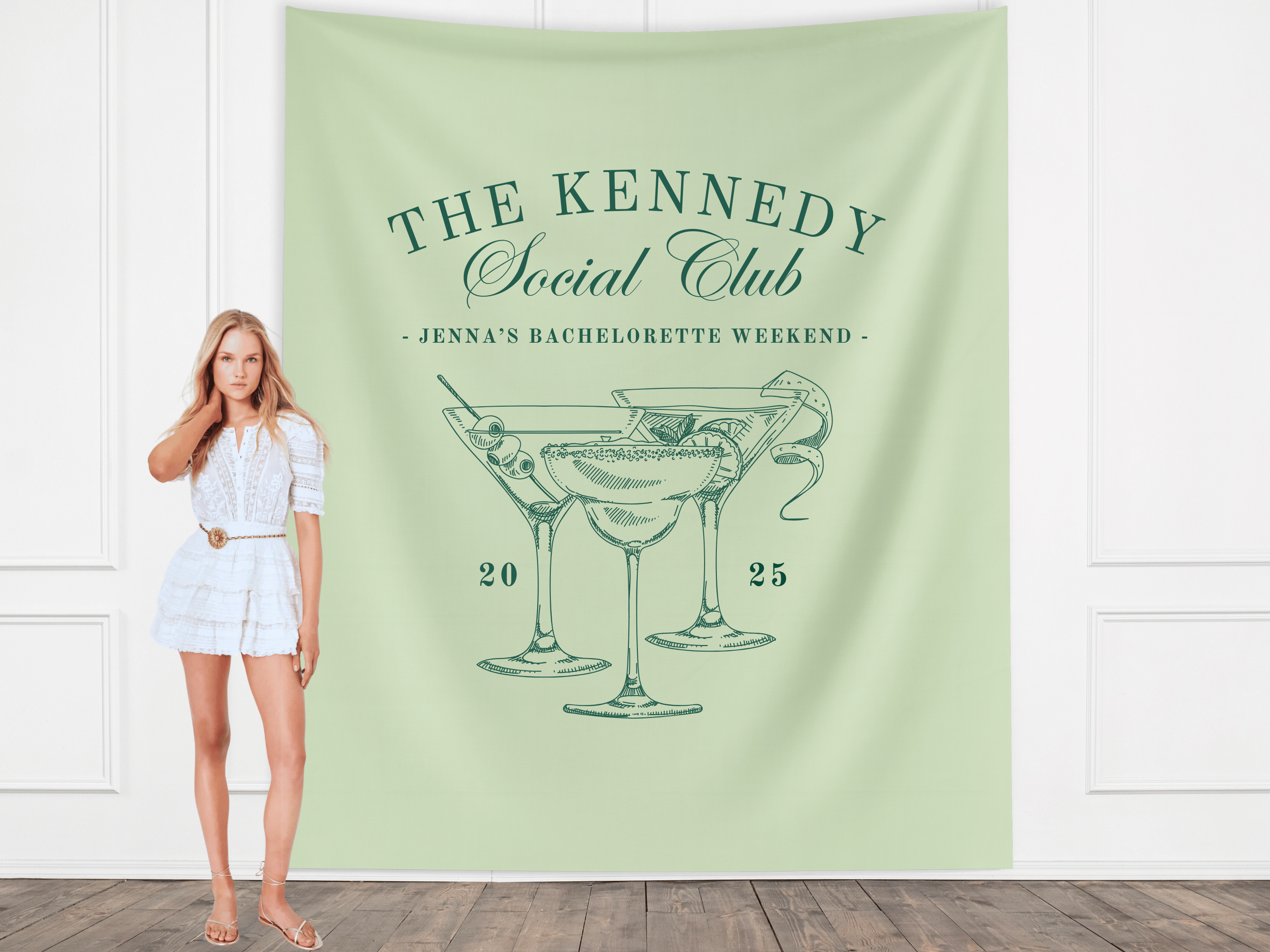 Luxury Custom Bachelorette Social Club Banner Backdrop