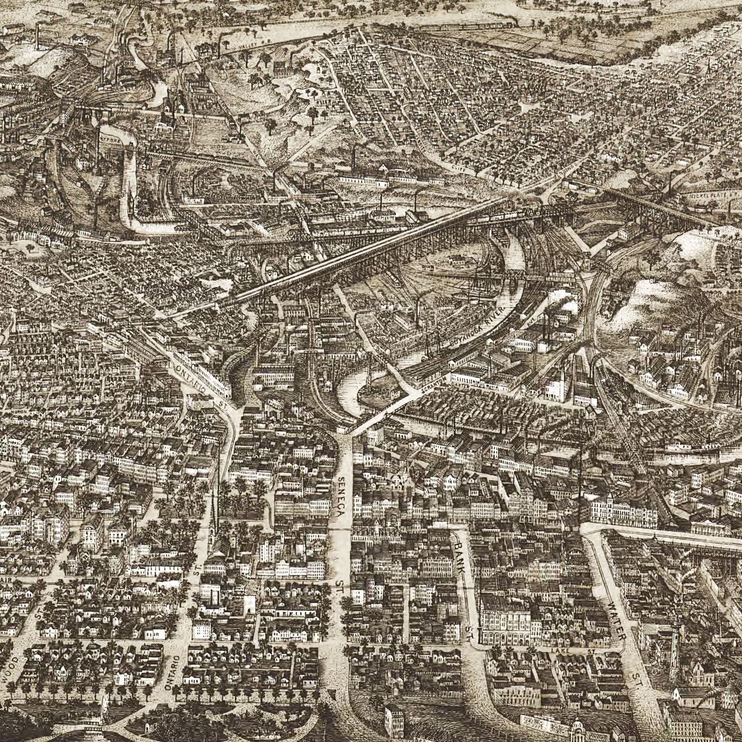 Vintage Map of Lima, Ohio 1892