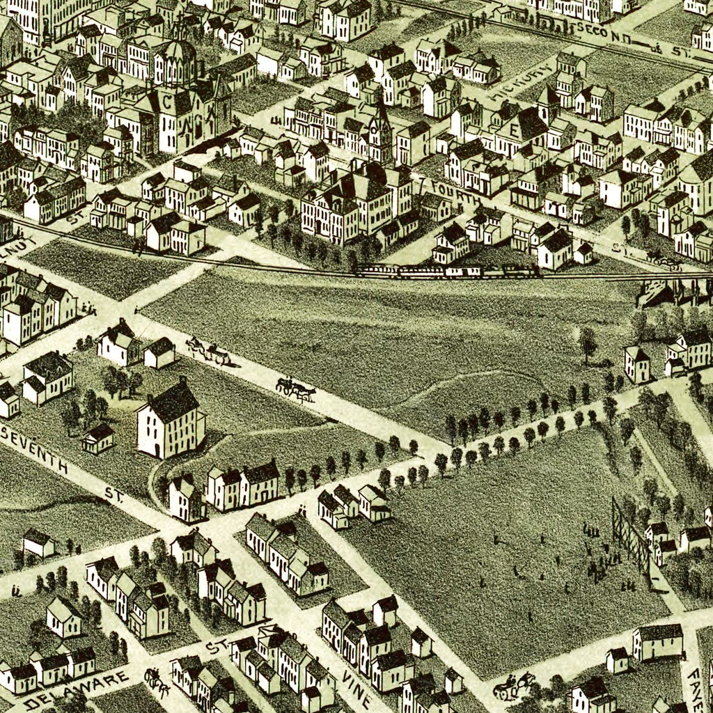 Vintage Map of Martin's Ferry, Ohio 1899